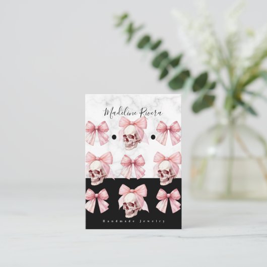 Gothic Handmade Artisan Earring Display Cards Telefonnummerkarte (Stehend Vorderseite)