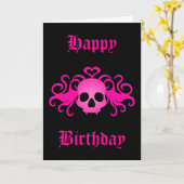 Gothic Happy Birthday Karte (Gelbe Blume)