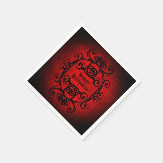 Gothic Happy Halloween Serviette (Ecke)