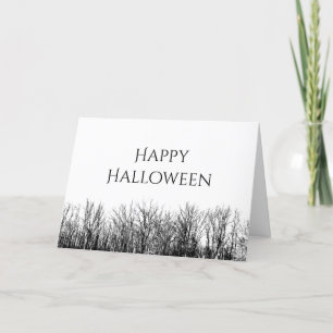 Gothic Happy Halloween Spuk Holz Feiertagskarte