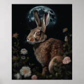 Gothic Hare and Moon Art Print Poster (Vorne)