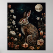 Gothic Hare and Moon Art Print Poster (Vorne)