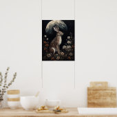 Gothic Hare and Moon Art Print Poster (Küche)