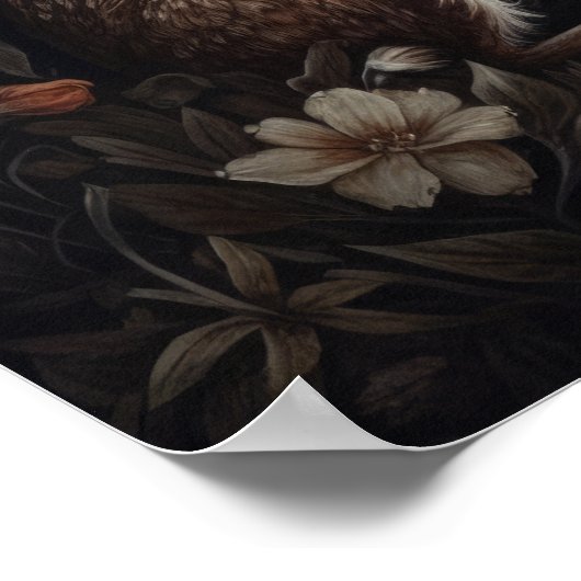 Gothic Hare and Moon Art Print Poster (Ecke)