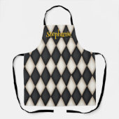 Gothic Harlequin Pattern Personalisierter Name Schürze (Vorderseite)