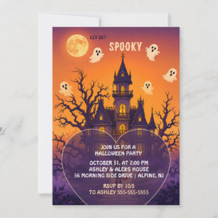 Gothic Haunted Mansion Halloween-Party-Einladung Einladung