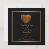 Gothic Heart Black Gold Wedding Save the Date (Rückseite)