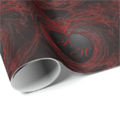 Gothic Heart Blutfleisch Monogramm Geschenkpapier (Rolleneckpunkt)