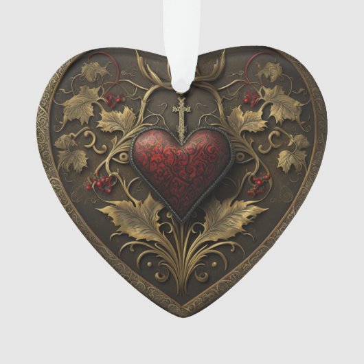 Gothic Heart Christmas Ornament (Vorderseite)