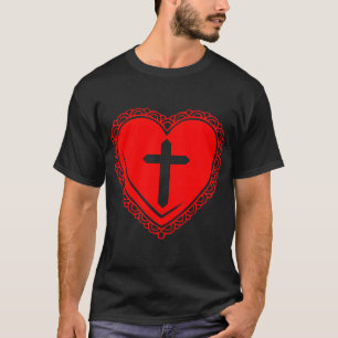 Gothic Heart & Cross (Rot) T-Shirt
