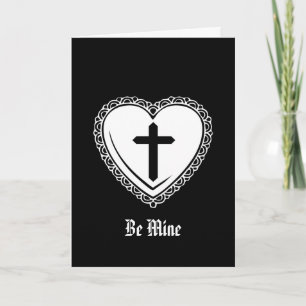 Gothic Heart Cross Valentine Feiertagskarte