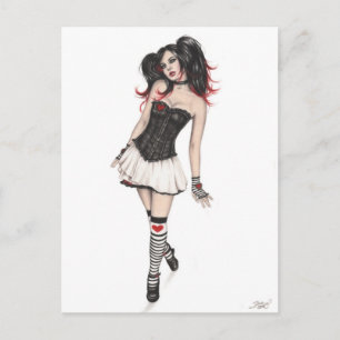 Gothic Heart Doll Postcard Postkarte