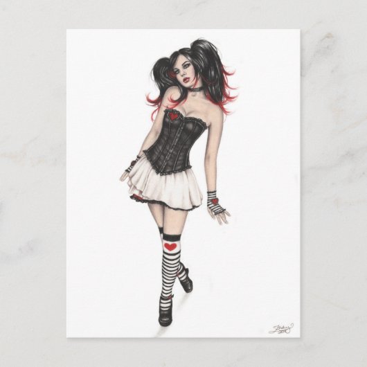 Gothic Heart Doll Postcard Postkarte (Vorderseite)