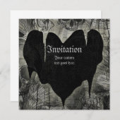 Gothic Heart Einladung (Vorne/Hinten)