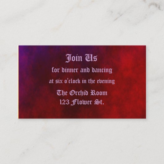 Gothic Heart Empfang Cards Begleitkarte (Vorderseite)