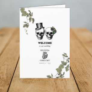 Gothic Heart Floral Skull Hochzeitsorden Programm