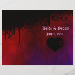 Gothic Heart Folded Wedding Programm