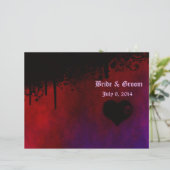 Gothic Heart Folded Wedding Programm (Stehend Vorderseite)