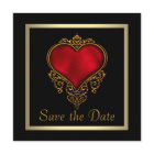 Gothic Heart Gold Gorthic Hochzeit Terminankündigu