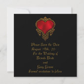 Gothic Heart Gold Gorthic Wedding Save the Date (Rückseite)