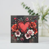 Gothic Heart Note Card (Stehend Vorderseite)