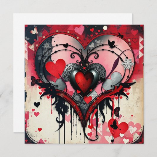 Gothic Heart Note Card (Vorne/Hinten)