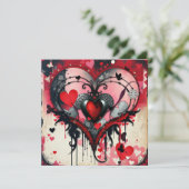 Gothic Heart Note Card (Stehend Vorderseite)
