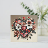 Gothic Heart Note Card (Stehend Vorderseite)