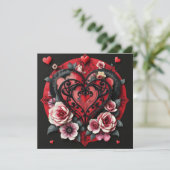 Gothic Heart Note Card (Stehend Vorderseite)
