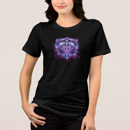 Gothic Heart of Shadows – Mystical Purple Design Tri-Blend Shirt (Vorderseite)