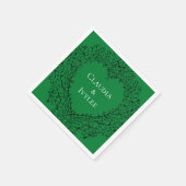 Gothic Heart Paper Napkin Green & Black 1 Serviette (Ecke)