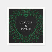 Gothic Heart Paper Napkin Green & Black 2 Serviette (Vorderseite)
