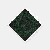 Gothic Heart Paper Napkin Green & Black 3 Serviette (Ecke)