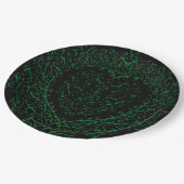 Gothic Heart Paper Plate Green & Black 2 Pappteller (Schrägansicht)