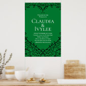 Gothic Heart Poster Green & Black (Küche)