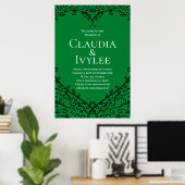 Gothic Heart Poster Green & Black (Heimbüro)