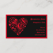 Gothic Heart Red Black Trendy Vintag Visitenkarte (Vorderseite)