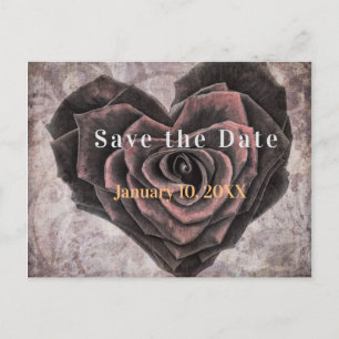 Gothic Heart Rose Dark Romance Save the Date Ankündigungspostkarte