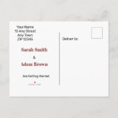 Gothic Heart Rose Dark Romance Save the Date Ankündigungspostkarte (Rückseite)