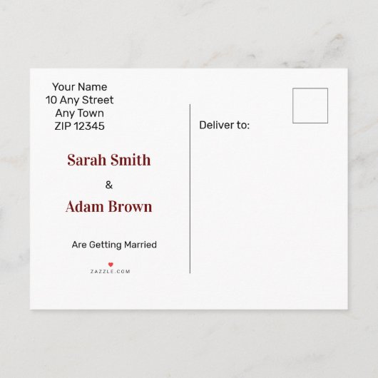 Gothic Heart Rose Dark Romance Save the Date Ankündigungspostkarte (Rückseite)