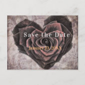 Gothic Heart Rose Dark Romance Save the Date Ankündigungspostkarte (Vorderseite)