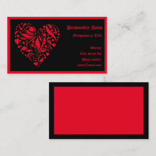 Gothic Heart Rot Schwarz Trendige Vintage Visitenkarte
