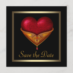 Gothic Heart Schwarze Hochzeit Save The Date