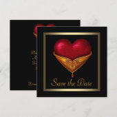 Gothic Heart Schwarze Hochzeit Save The Date (Vorne/Hinten)