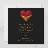 Gothic Heart Schwarze Hochzeit Save The Date (Rückseite)