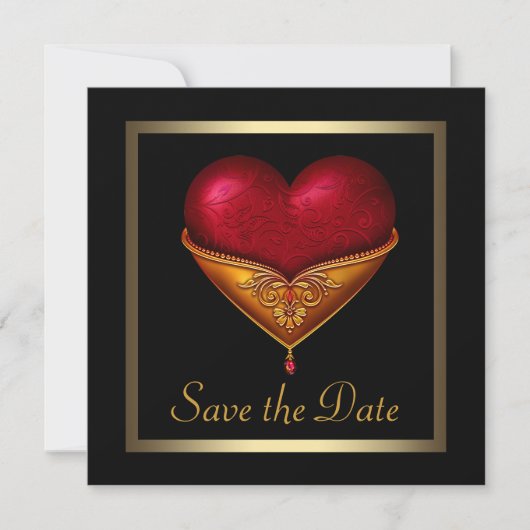 Gothic Heart Schwarze Hochzeit Save The Date (Vorderseite)