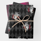 Gothic Heart & Script Writing Wrapping Paper Sheet Geschenkpapier Set (Beispiel)