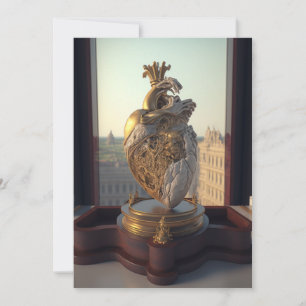 Gothic Heart Skulptur auf Holzanzeige Feiertagskarte