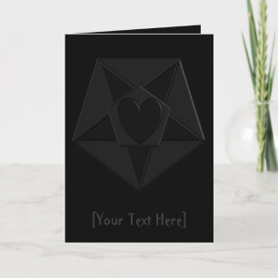 Gothic Heart & Star Pentathing Card Karte