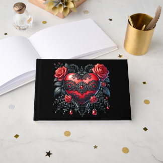 Gothic Heart Valentine Guest Book Gästebuch